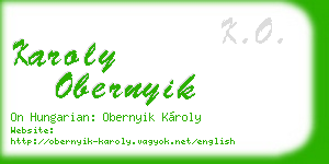 karoly obernyik business card
