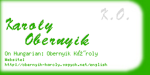 karoly obernyik business card